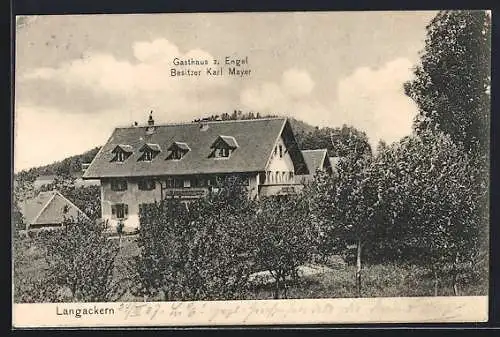 AK Langackern, Gasthaus zum Engel von Karl Mayer