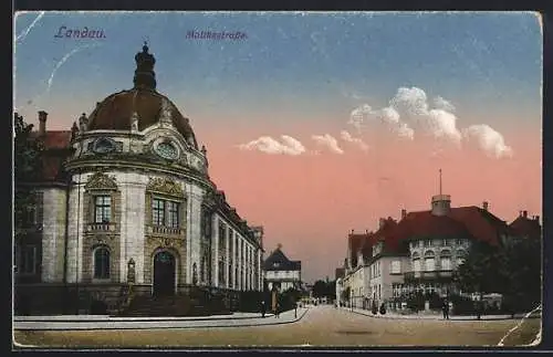 AK Landau / Pfalz, Teilansicht mit Moltkestrasse