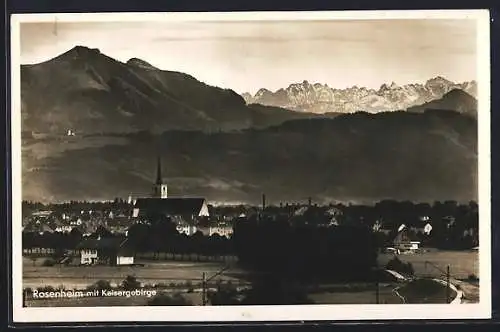 AK Rosenheim / Obb., Teilansicht mit Kaisergebirge