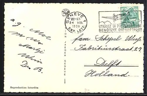 AK Geneve, La Rade, le Jet d`Eau et le Mont-Blanc