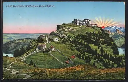 AK Rigi-Staffel, Ortsansicht mit Kulm