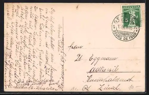 AK Genève, Vue generale, clocher de St. Pierre et le Salevhe