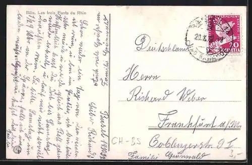 AK Basel, Die drei Rheinbrücken