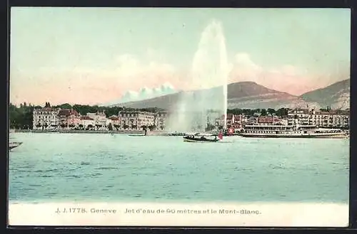 AK Genève, Jet d`Eau et le Mont-Blanc