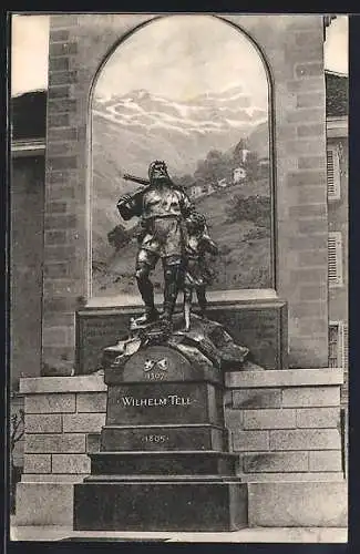 AK Altdorf, Wilhelm Tell Denkmal