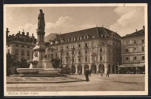 AK Bozen, Stadt-Cafe am Walterplatz