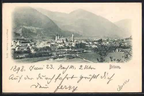 AK Brixen, Panorama mit Kirche