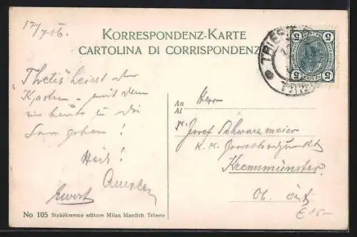 AK Trieste, Barcola, Ortsansicht