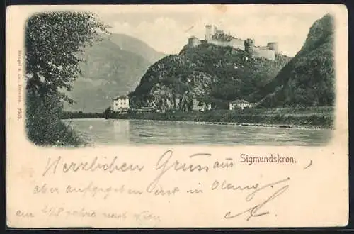 AK Bozen, Blick auf die Burg Sigmundskron