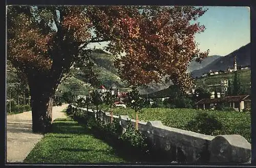 AK Bozen, Wassermauerpromenade und Schloss St. Anton