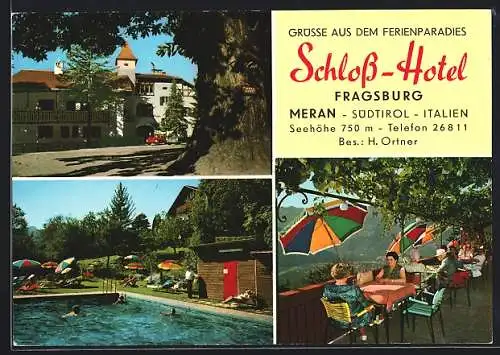 AK Meran, Schloss-Hotel Fragsburg mit Swimmingpool