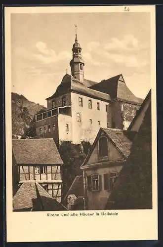 AK Beilstein a. d. Mosel, Kirche und alte Häuser