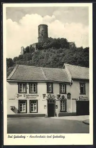 AK Bad Godesberg, Ännchenhaus / Gasthaus zur Lindenwirtin und Godesburg