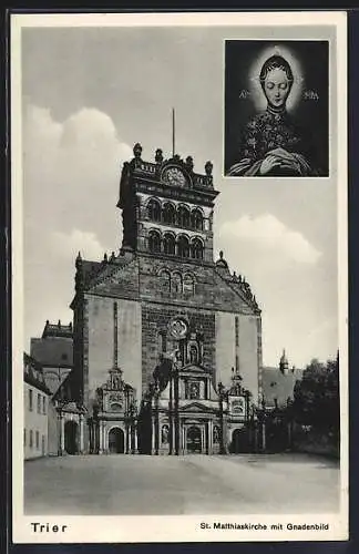 AK Trier, St. Matthhiaskirche mit Gnadenbild