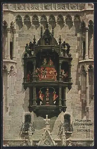 AK München-Au, Glockenspiel im Rathaus