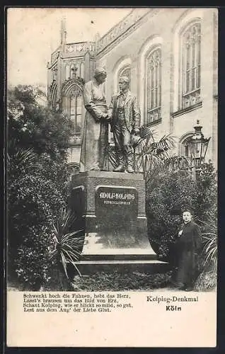 AK Köln, Kolping-Denkmal um 1900