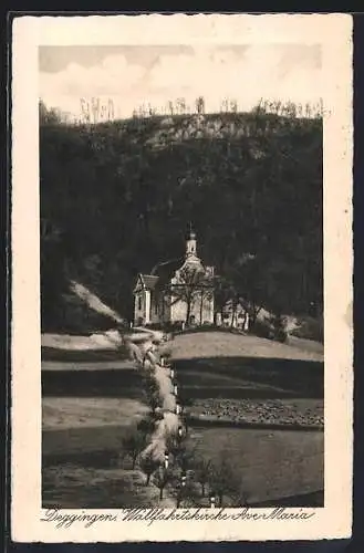 AK Deggingen, Wallfahrtskirche mit Strasse