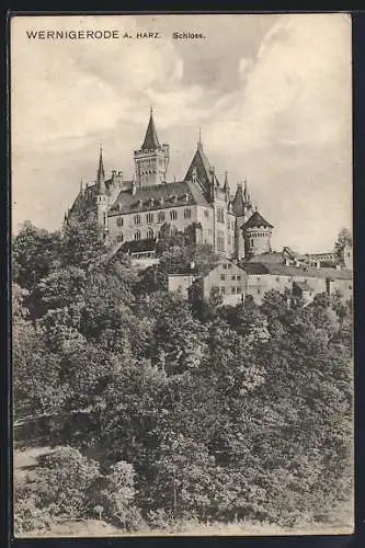 AK Wernigerode a. Harz, Schloss mit Umgebung