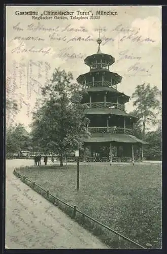 AK München-Schwabing, Englischer Garten, Gaststätte Chinesischer Turm