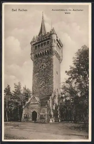 AK Bad Aachen, Aussichtsturm im Aachener Wald