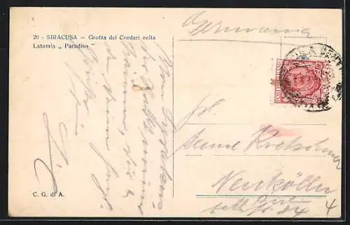 AK Siracusa, Grotta dei Cordari nella Latomia Paradiso, Höhle