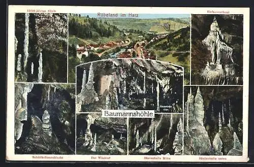 AK Rübeland / Harz, Baumannshöhle m. Schildkrötenschlucht, Wächter & Elefantenrüssel