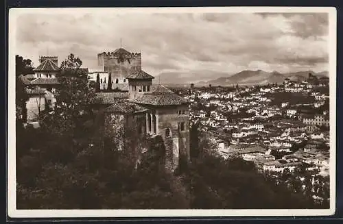 AK Granada, Ortsansicht von der Alhambra aus