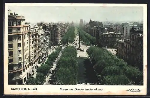 AK Barcelona, Paeo de Gracia hacia el mar