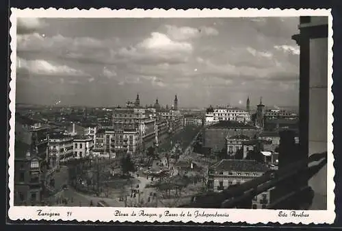 AK Zaragoza, Plaza de Aragon y Paseo de la Independencia