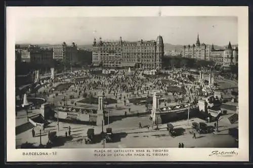 AK Barcelona, Placa de Catalunya vers el Tibidabo