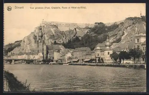 AK Dinant, Vue generale (Pont, Citadelle, Poste et Hotel-de-Ville)