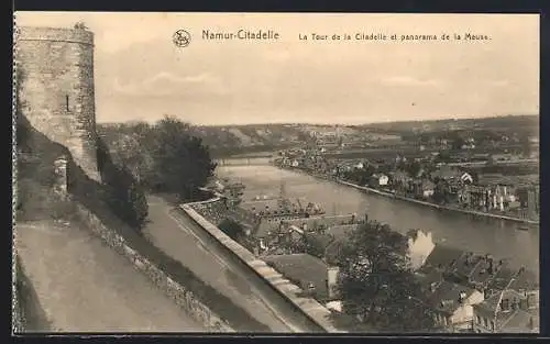 AK Namur, Citadelle, La Tour de la Citadelle et panorama de la Meuse