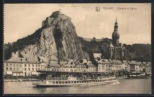 AK Dinant, Citadelle et Eglise, Dampfer Namur Touriste