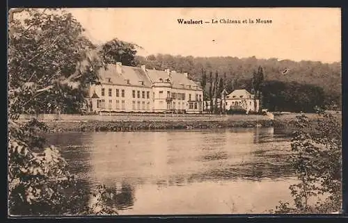 AK Waulsort, Le Chateau et la Meuse