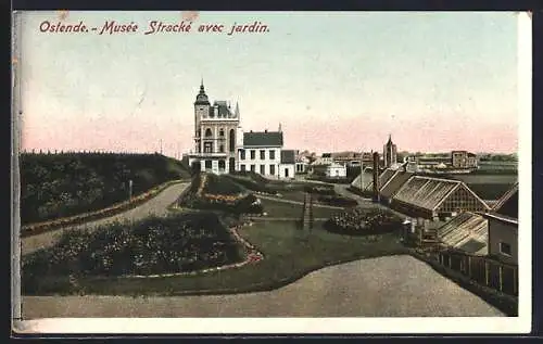 AK Ostende, Musée Stracké avec jardin