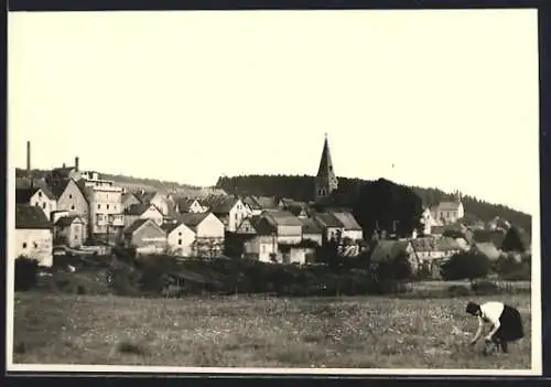 Foto-AK Holzappel, Teilansicht mit Kirche