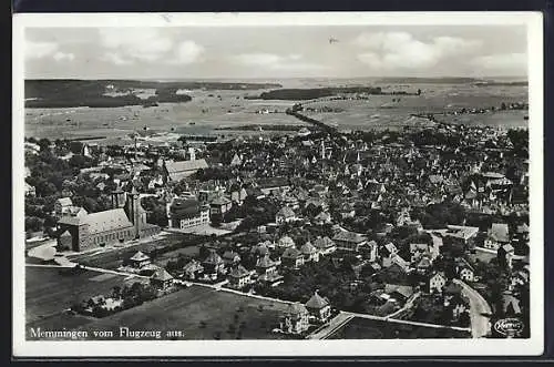 AK Memmingen, Totalansicht vom Flugzeug aus