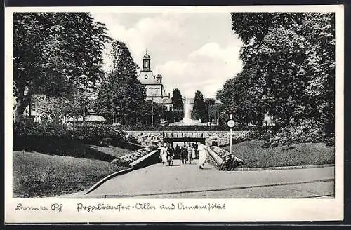 AK Bonn a. Rh., Roggelsbacher Allee und Universität