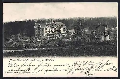 AK Schömberg /Wildbad, Neue Heilanstalt mit Umgebung