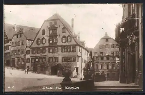 AK Schwäb. Hall, Partie vom Marktplatz