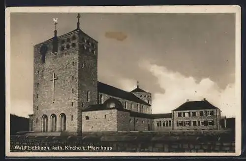 AK Waldfischbach, Kath. Kirche u. Pfarrhaus