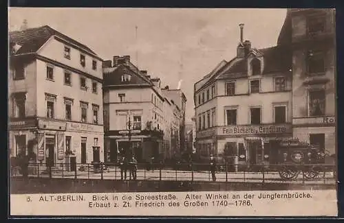 AK Alt-Berlin, Blick in die Spreestrasse, Alter Winkel an der Jungfernbrücke