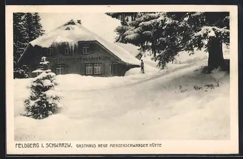 AK Feldberg /Schwarzwald, Gasthaus Neue Menzenschwander Hütte im Winter