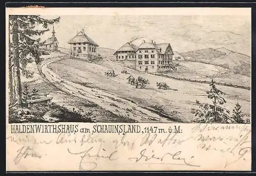 AK Oberried / Breisgau, Gasthof Haldenwirtshaus am Schauinsland