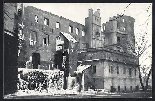 AK Stuttgart, Brand des alten Schlosses 1931