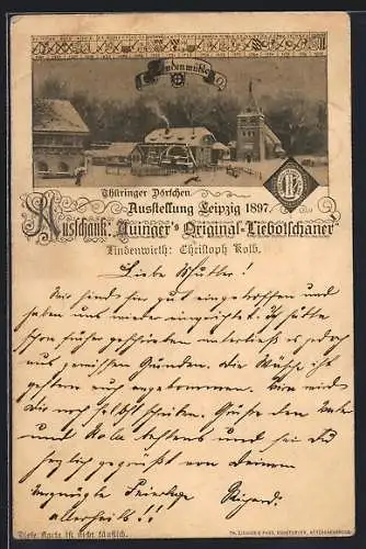 AK Leipzig, Ausstellung 1897, Gasthof Lindenmühle