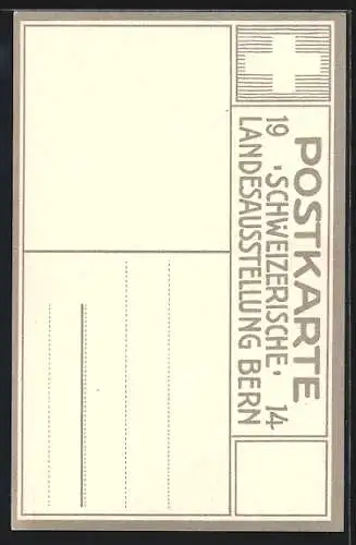 AK Bern, Schweizerische Landesausstellung 1914, Schweizer Fahne