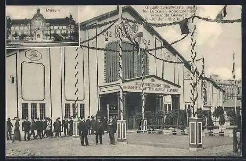 AK Altona, Gr. Jubiläums-Ausstellung für Bäckerei, Konditorei und verwandte Gewerbe 1912, Eingang, Museum