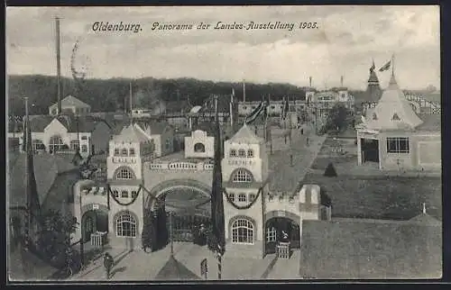 AK Oldenburg / Grossh., Panorama der Landes-Ausstellung 1905