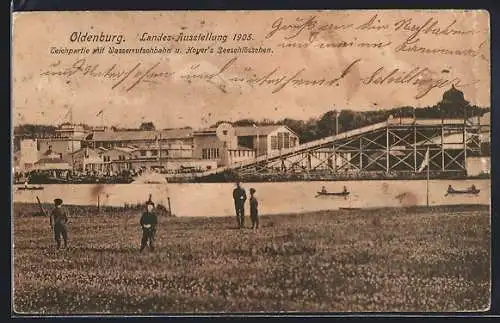 AK Oldenburg, Landes-Ausstellung 1905, Wasserrutsche und Hoyers Seeschlösschen